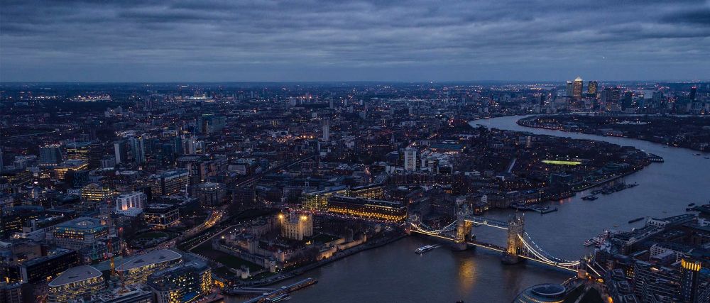 View of the city at night